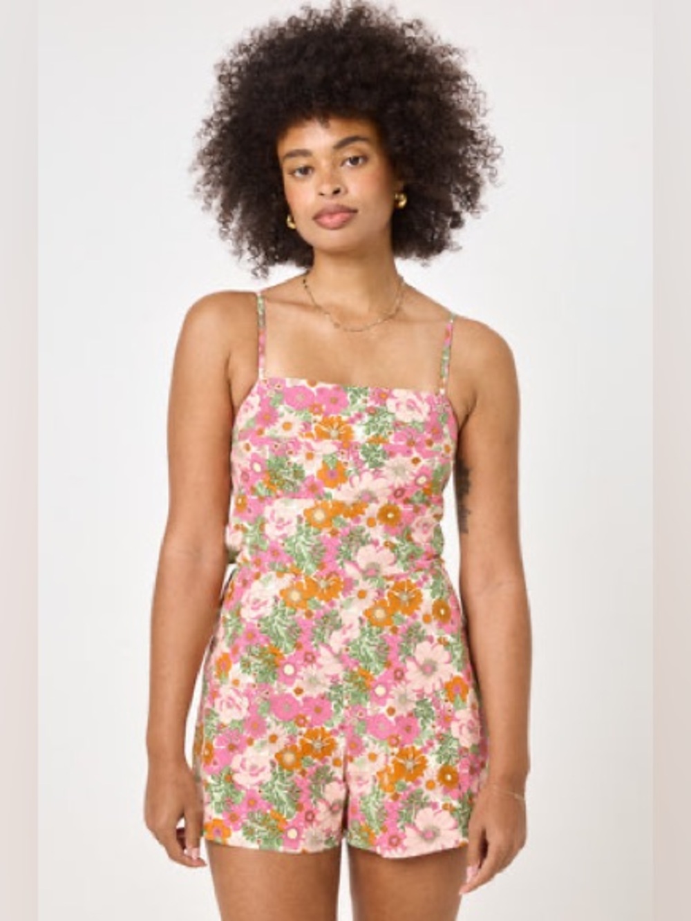 Trixxi Floral Romper Retro 60s 70s Sz M